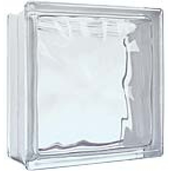 Bloco vidro ondulado transparente 19x19x8